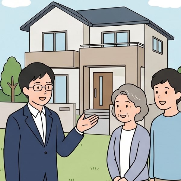 相続した家を貸すときの相談に応じる行政書士のイラスト